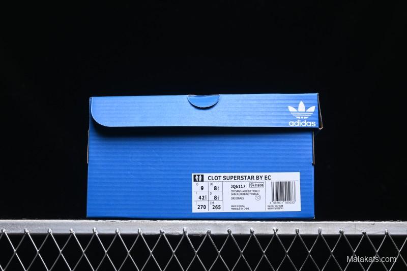 Adidas Superstar Clot Collaboration JQ6117 Preppy Style Shell Toe Casual Sneakers with Perforated Leather Upper - JQ6117