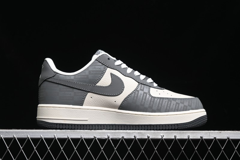 Nike Air Force 1 '07 Low Stussy Collaboration - Light Bone Shadow Low-Top Casual Sneakers - DF0180-008