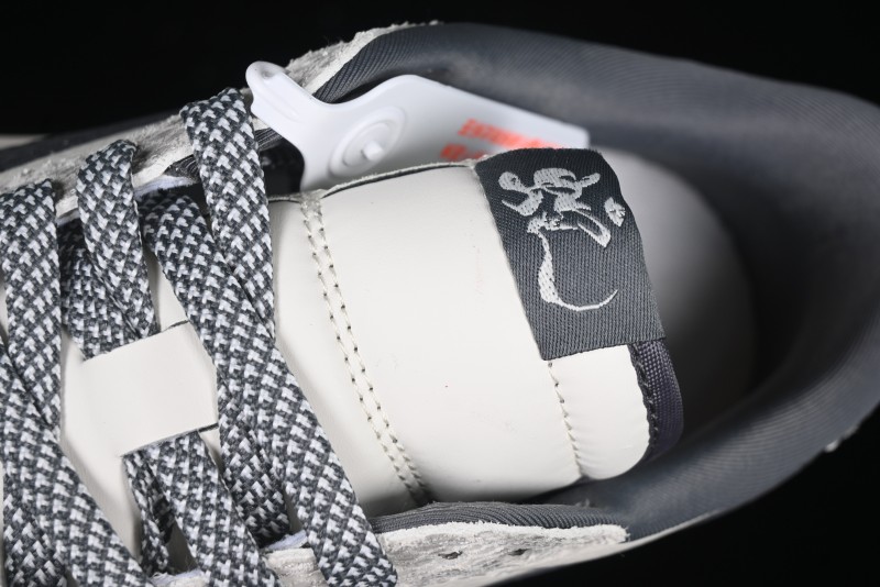 Nike Travis Scott x Fragment Design x Air Jordan 1 Low OG SP AJ1 Snake Year Limited Grey Snake Scale with Grey Swoosh Low-top Casual Sneakers - XS3086-009