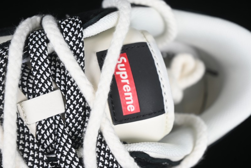 Nike SB Dunk Low Supreme x Stone Island Triple Collaboration Strap Patch Black Swoosh Anniversary Custom Low-Top Casual Skate Shoes - YX5066-202
