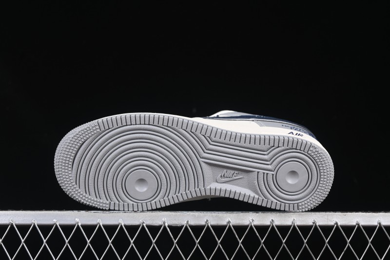 Nike Air Force 1 '07 Low The North Face Collaboration Grey Blue Double Swoosh Casual Sneakers - XS1958-520