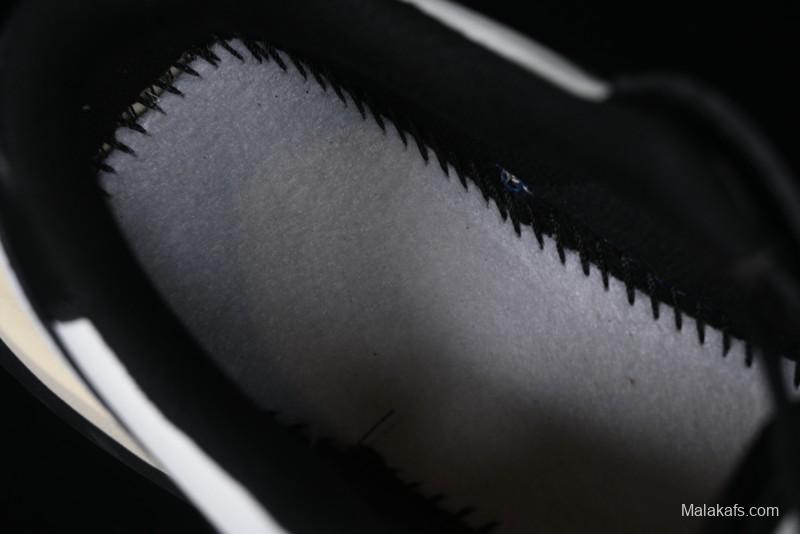 Choco Concert Leather Round Square Asymmetric Fashion Sneakers Black White - AJE5