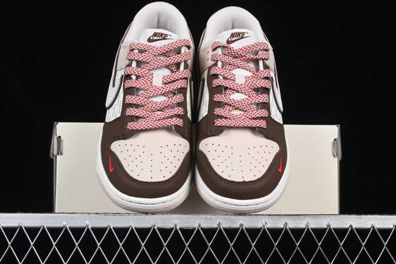 Nike SB Dunk Low Supreme Collaboration Bullet Screen White Check Anniversary High-End Custom Low-Top Casual Skate Shoes - DJ2024-091