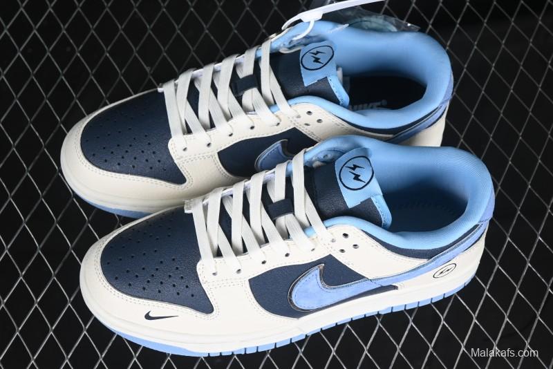 Nike SB Dunk Low Lightning Collaboration - Light Blue Swoosh Anniversary Custom Low-Top Casual Skate Shoes - LW1818-107