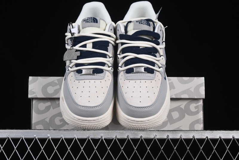 Nike Air Force 1 '07 Low The North Face Collaboration Grey Blue Lace-Up Low-Top Casual Sneakers - DM6688-024