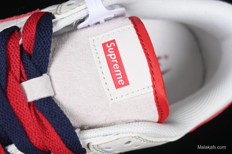 Nike SB Dunk Low Supreme Collaboration Year of the Snake Limited Edition Red Snake Print Anniversary Custom Low-Top Casual Sneakers - XS1086-015