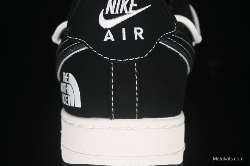 Nike Air Force 1 '07 Low The North Face Collaboration Suede Black Drawstring Casual Sneakers - SJ1198-101