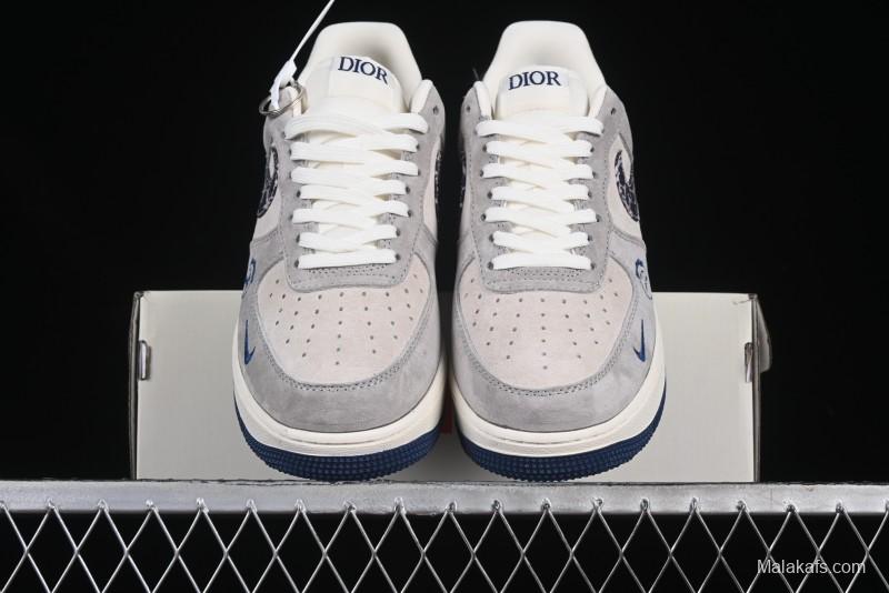 Nike Air Force 1 '07 Low Dior Collaboration Grey Blue Ghost Face Casual Sneakers - KK1988-044