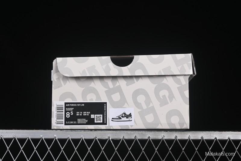 Nike Air Force 1 '07 Low The North Face Collaboration Suede Black Drawstring Casual Sneakers - SJ1198-101