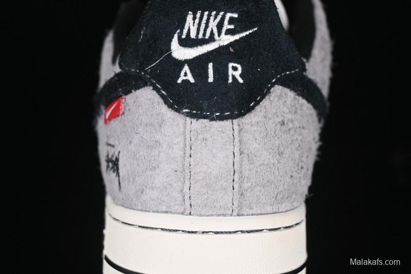 Nike Air Force 1 '07 Low Stussy Collaboration - Suede Grey Low-Top Casual Sneakers - SJ6698-018