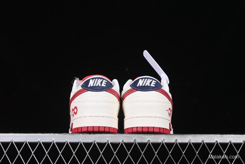 Nike SB Dunk Low Supreme Collaboration Year of the Snake Limited Edition Red Snake Print Anniversary Custom Low-Top Casual Sneakers - XS1086-015