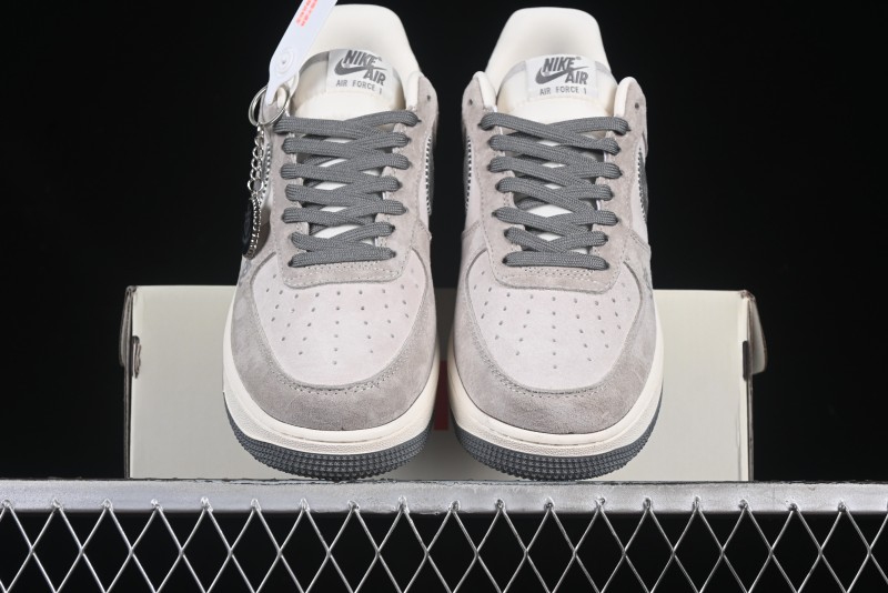 Nike Air Force 1 '07 Low Violent Bear Collaboration Grey Embroidered Swoosh Low-Top Casual Sneakers - KK1988-047