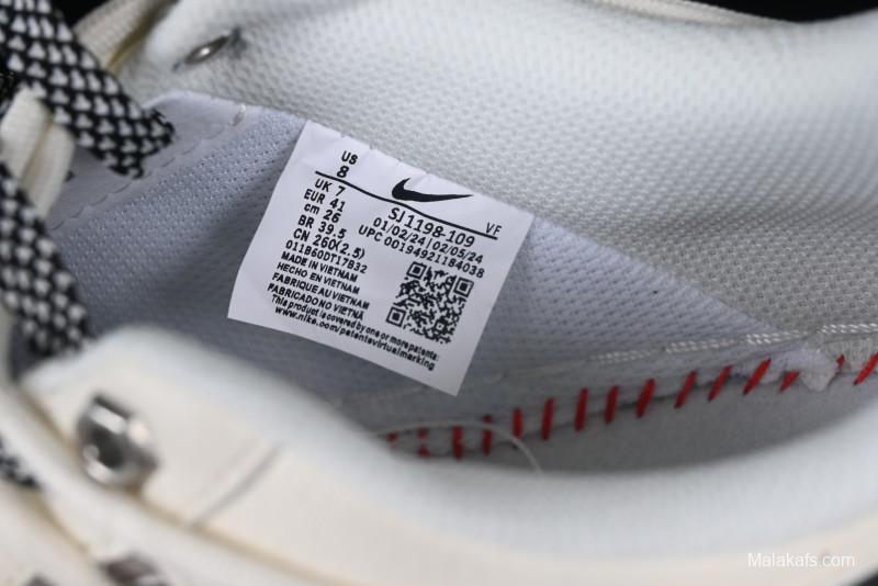 Nike Air Force 1 '07 Low Stussy Collaboration Beige Black Drawstring Casual Sneakers - SJ1198-109