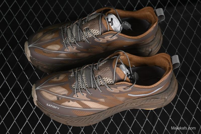 HOKA ONE ONE Satisfy Running Mafate Trail Low-Cut Cushioned Outdoor Hiking Shoes - 1157050 RBBR