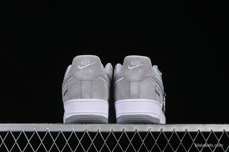 Nike Air Force 1 '07 Low Chrome Hearts Collaboration Silver Grey Low-Top Casual Sneakers - FZ0188-032