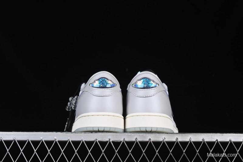 Nike Air Jordan 1 Low OG CNY AJ1 Snake Year Limited Silver Snake Low-Top Retro Basketball Shoes - HF3144-100