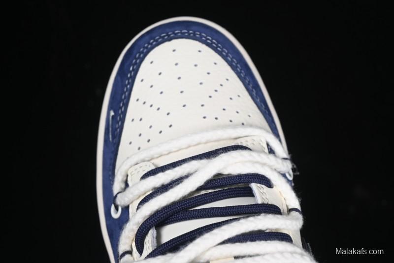 Nike SB Dunk Low Supreme Collaboration Sneakers in Gray Blue with Gray Swoosh - YX5066-260