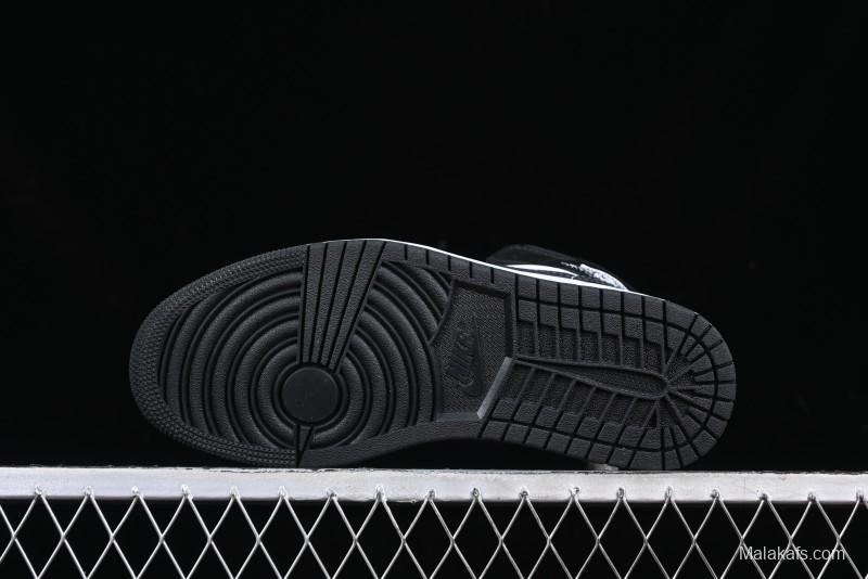 Nike Air Jordan 1 Mid AJ1 Basketball Shoes in Black White Gray - DQ8426-010