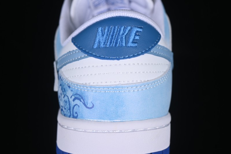 Nike Dunk Low Blue and White Porcelain Theme Casual Sneakers - DV0831-104