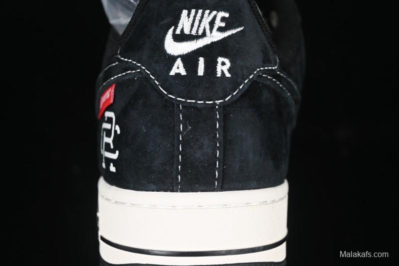 Nike Air Force 1 '07 Low Supreme Champion Collaboration Beige Black Mini Swoosh Casual Sneakers - SJ6698-019