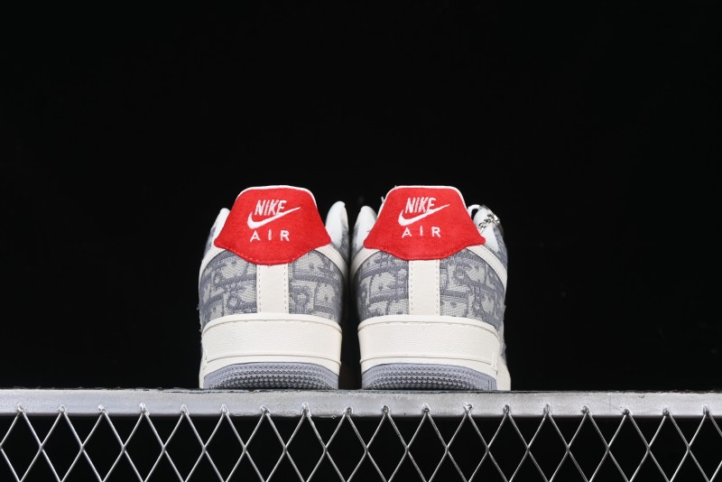 Nike Air Force 1 '07 Low Dior Collaboration - Grey Pattern Low-Top Casual Sneakers - DF0188-021
