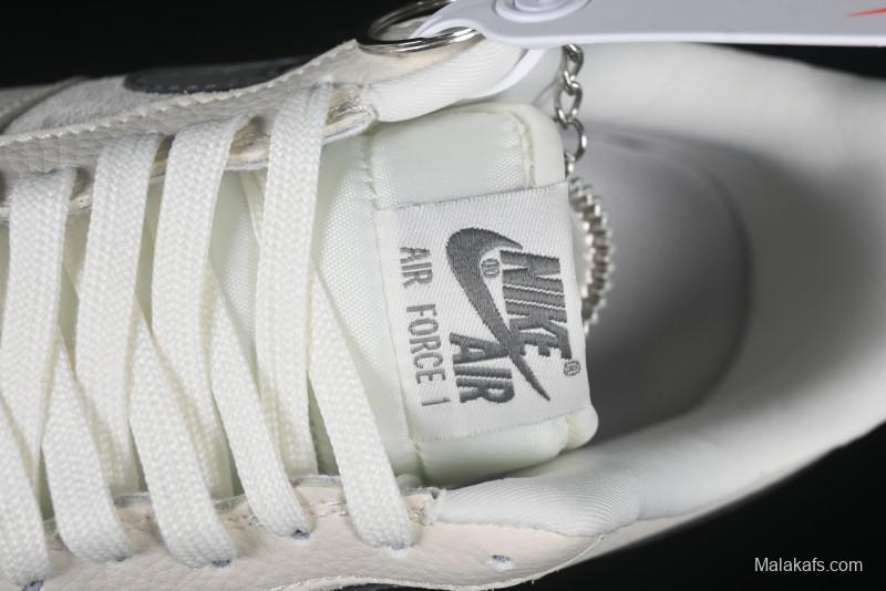 Nike Air Force 1 '07 Low Casual Sneakers in Light Grey with Custom Hardware - DF0188-036