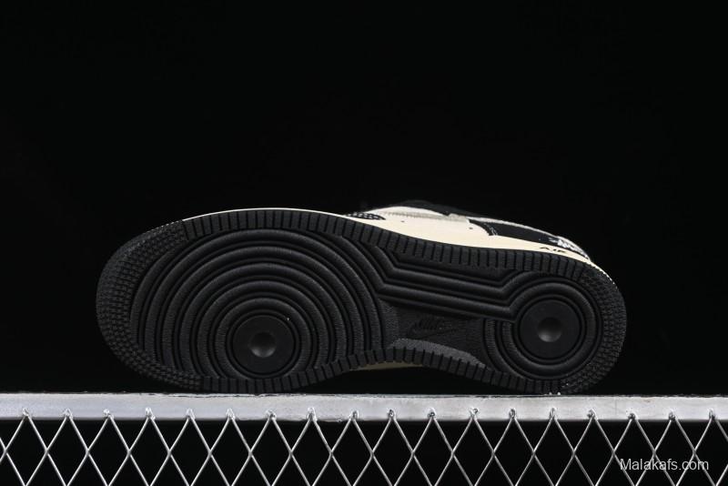 Nike Air Force 1 '07 Low Stussy Collaboration Beige Black Low-Top Casual Sneakers - XZ6188-762