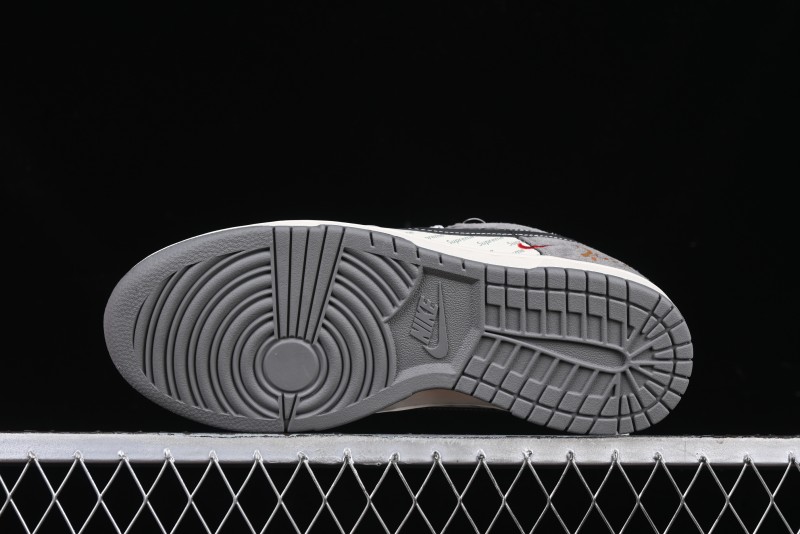 Nike SB Dunk Low Supreme Collaboration Bullet Screen Black Check Anniversary Customized Low-Top Casual Sneakers - FC1688-208
