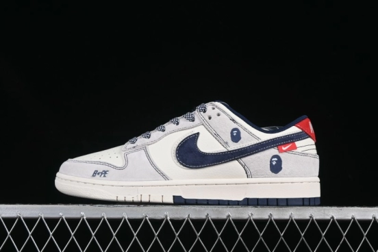 Nike Dunk Low x BAPE “Navy White” Limited Edition Sneakers