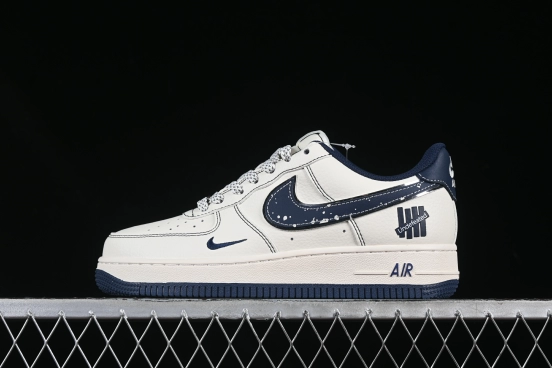 Nike Air Force 1 '07 Low UN Collaboration Navy Splatter Swoosh Casual Sneakers - XS1958-522