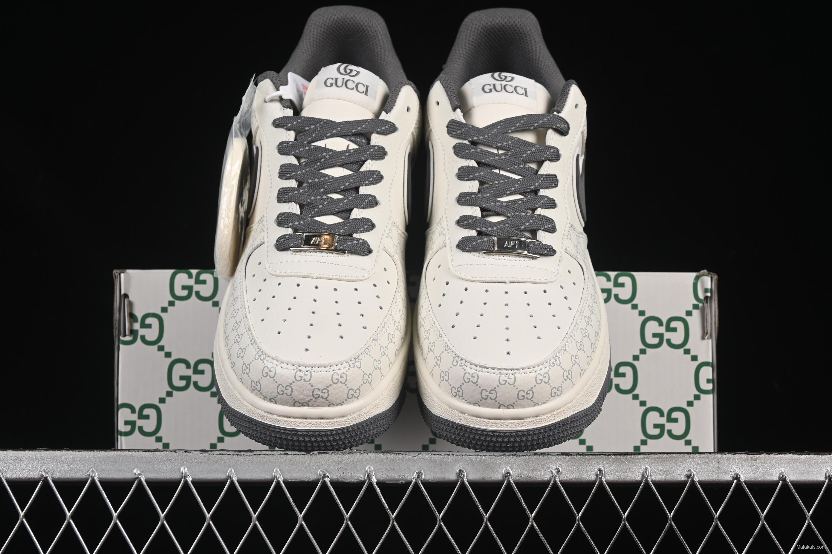 Nike Air Force 1 '07 Low Gucci Collaboration Classic Grey Pattern Casual Sneakers - CS5288-003