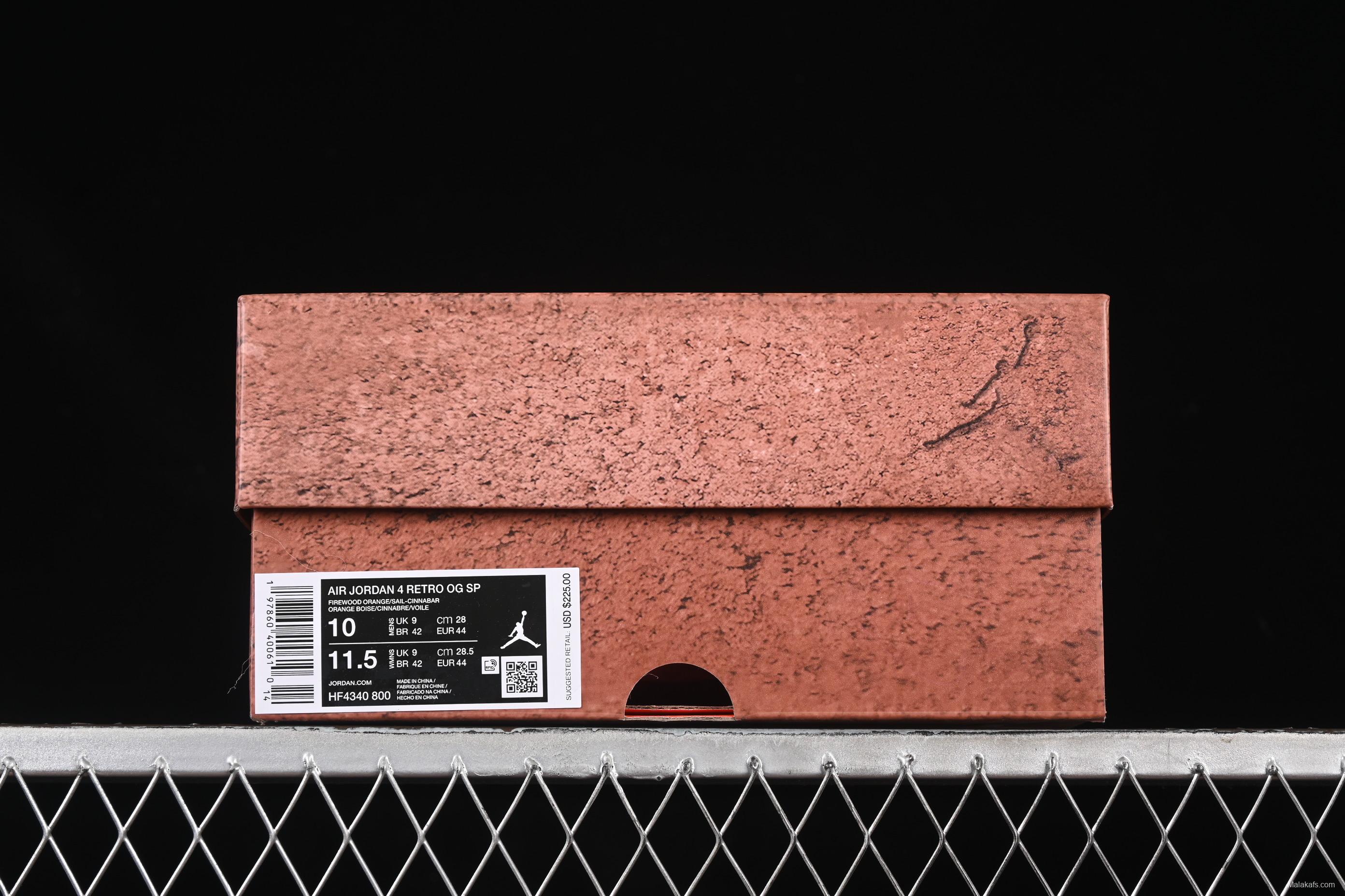 Nike Nigel Sylvester x Air Jordan 4 Retro OG "Brick By Brick" High-Top Sneakers with Suede and Leather Details - HF4340-800