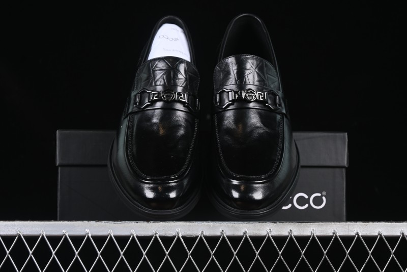 ECCO London Collection Slip-On Business Men's Leather Shoes with Wide Toe Box and Cushioned Sole - 61160801001