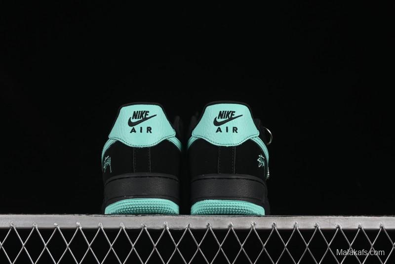 Nike Air Force 1 '07 Low Stussy Collaboration Tiffany Blue Casual Sneakers - DF0188-045