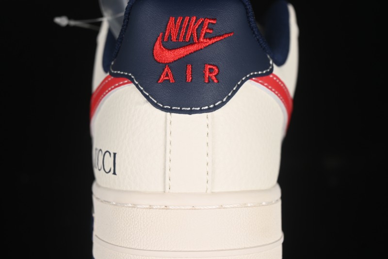 Nike Air Force 1'07 Low Gucci Collaboration Blue Red Swoosh Casual Sneakers - JJ2508-713