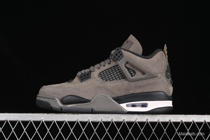 Nike Air Jordan 4 Retro Sneakers in Cave Stone Brown with Black Mesh and TPU Details - FV5029-200