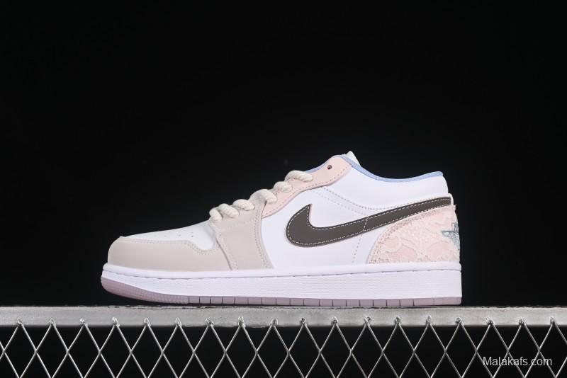 Nike Air Jordan 1 Low AJ1 Carving Pink Low-Top Casual Lifestyle Sneakers - IB8859-101