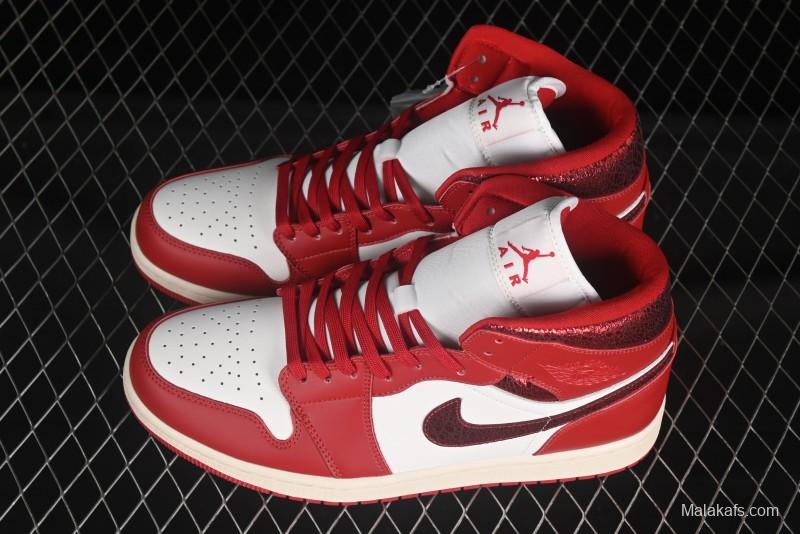Nike Air Jordan 1 Mid AJ1 China Red Mid-Top Casual Sneakers - HJ9337-106