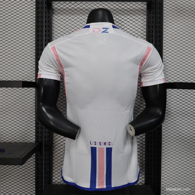 Player Version 2025 Algeria White-Pink with Country Map Design Jersey