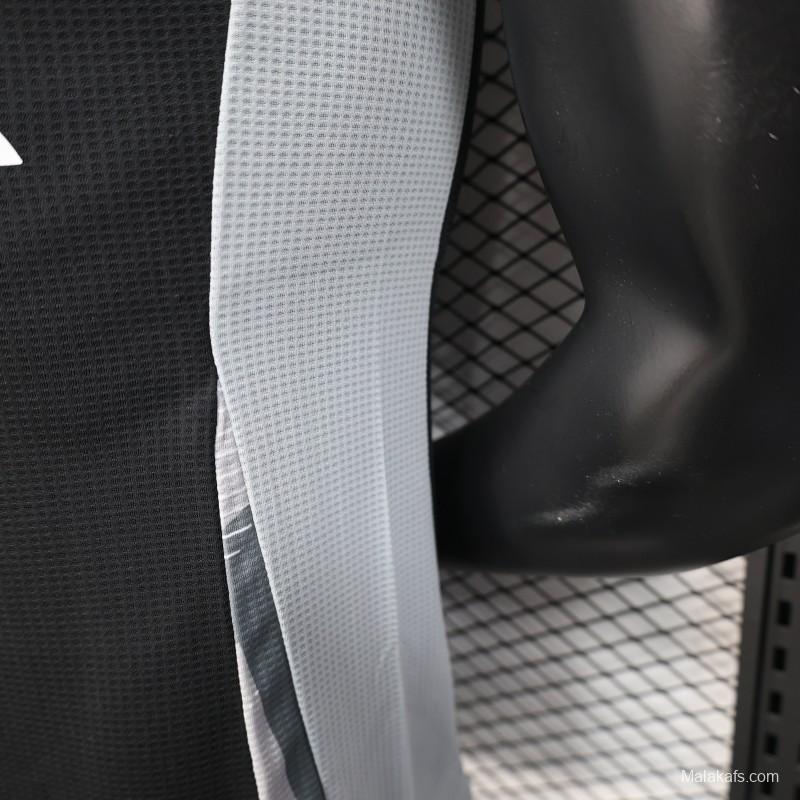 Player Version 2025 Algeria Black with White Arabic Sponsor Jersey