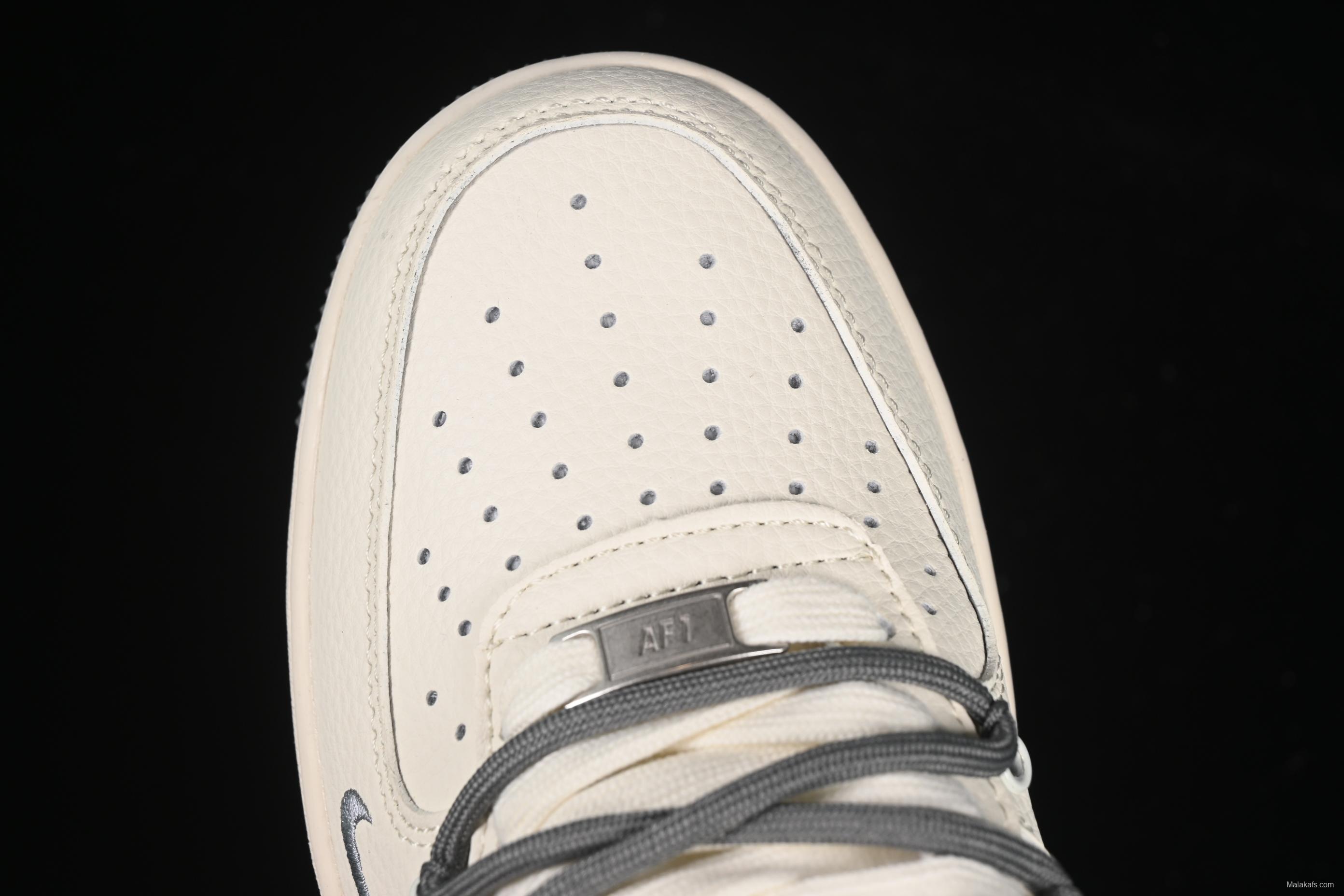 Nike Air Force 1 '07 Low Supreme Collaboration Dual-Tone Gray Lace-Up Casual Sneakers - DM6868-071