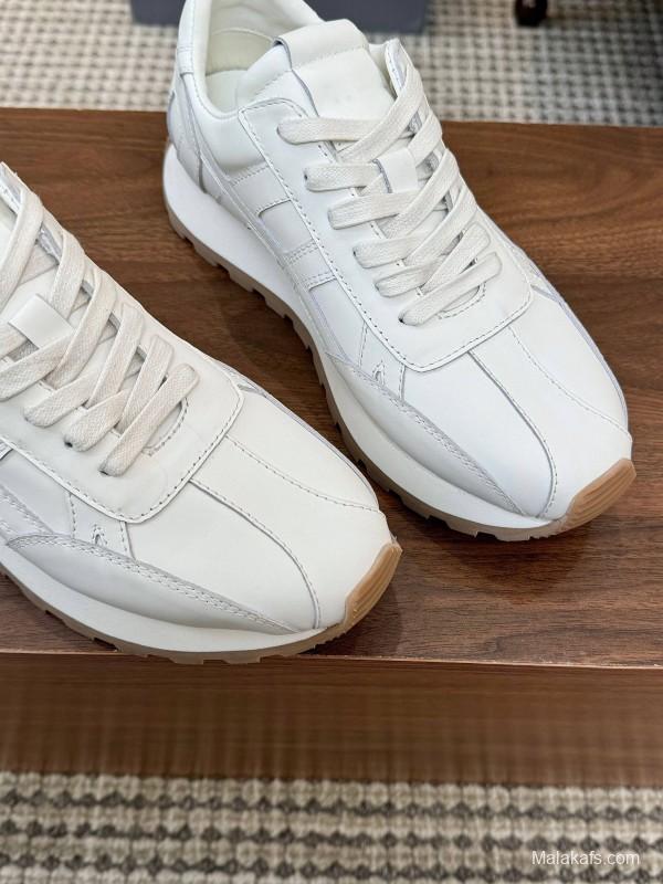 2025 Unisex HOGAN White Leather Suede Sneakers H671