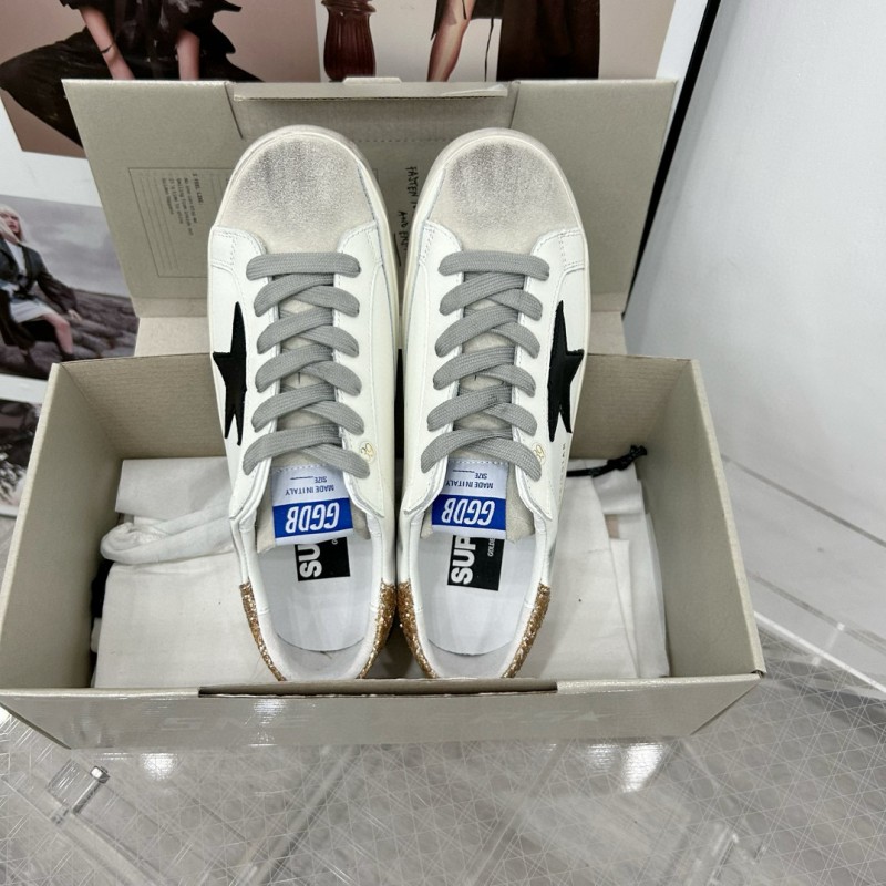 2025 Women GGDB White Black Glitter Leather Suede Sneakers