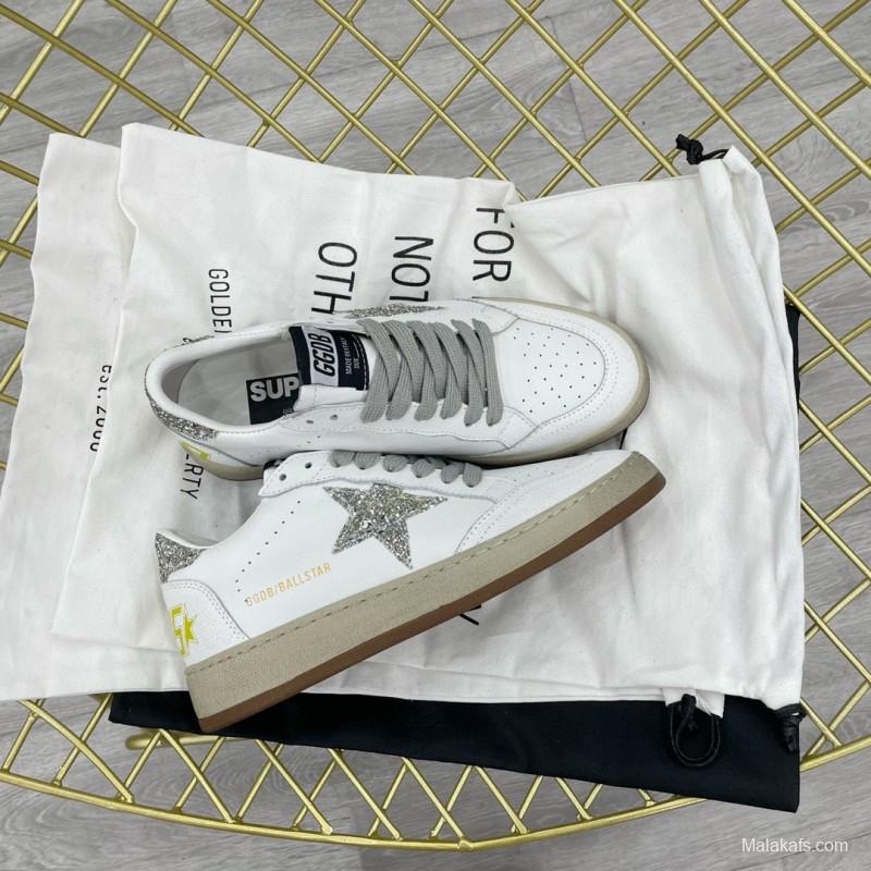 2024 Unisex GGDB White Silver Leather Low Top Sneakers MJ00260