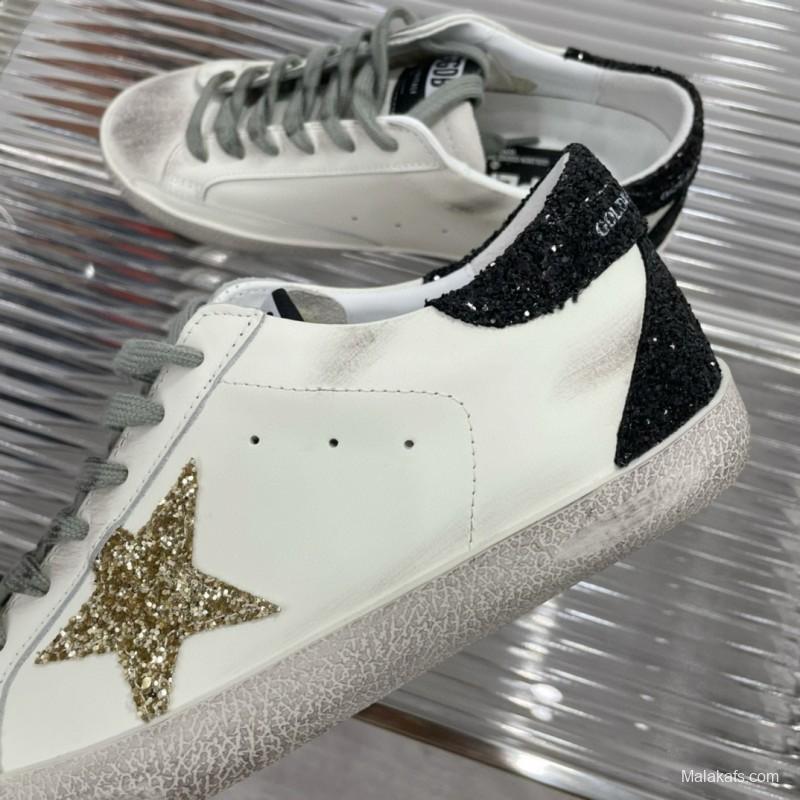 2025 Women GGDB White Black Gold Leather Suede Sneakers