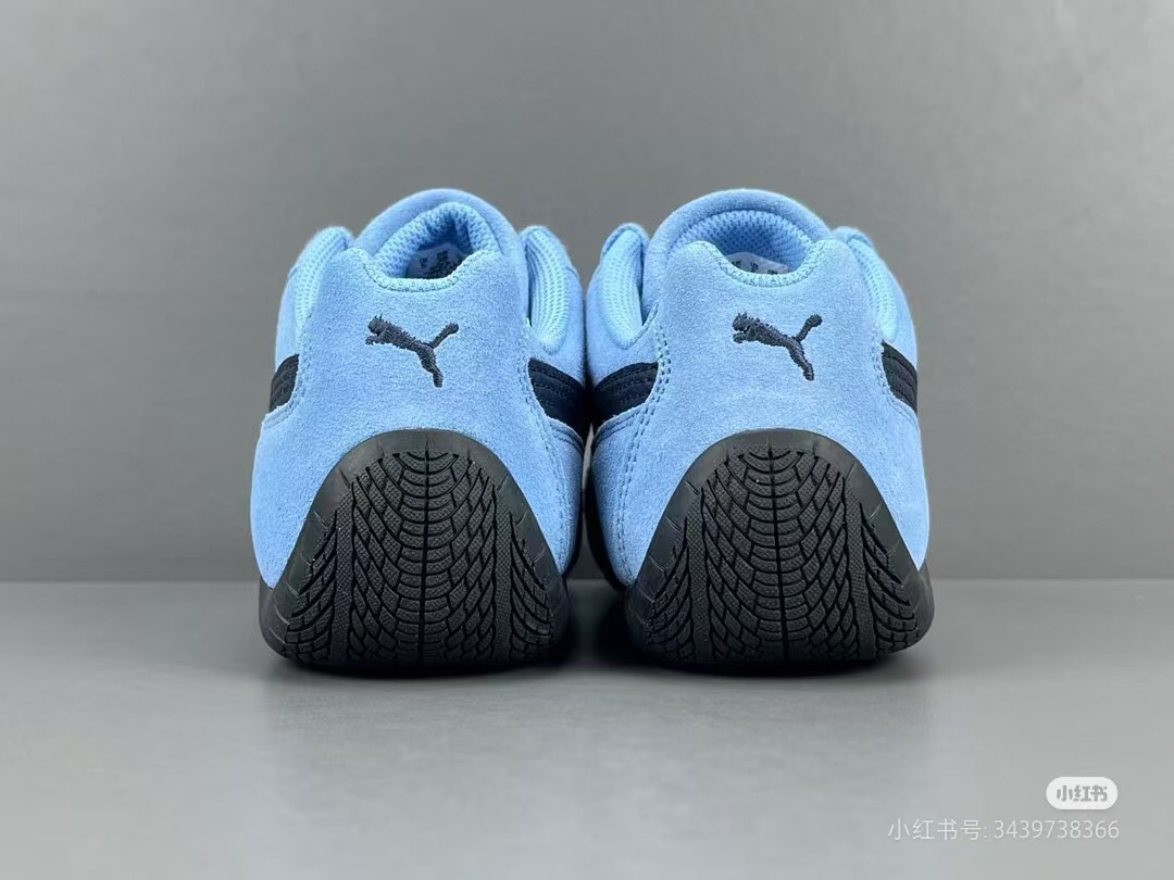 2025 Women Puma Light Blue Black Suede Casual Sneakers KFY00260