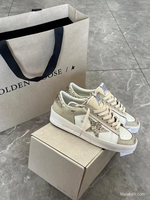 2024 Unisex GGDB White Beige Suede Leather Low-Top Sneakers MJ00260