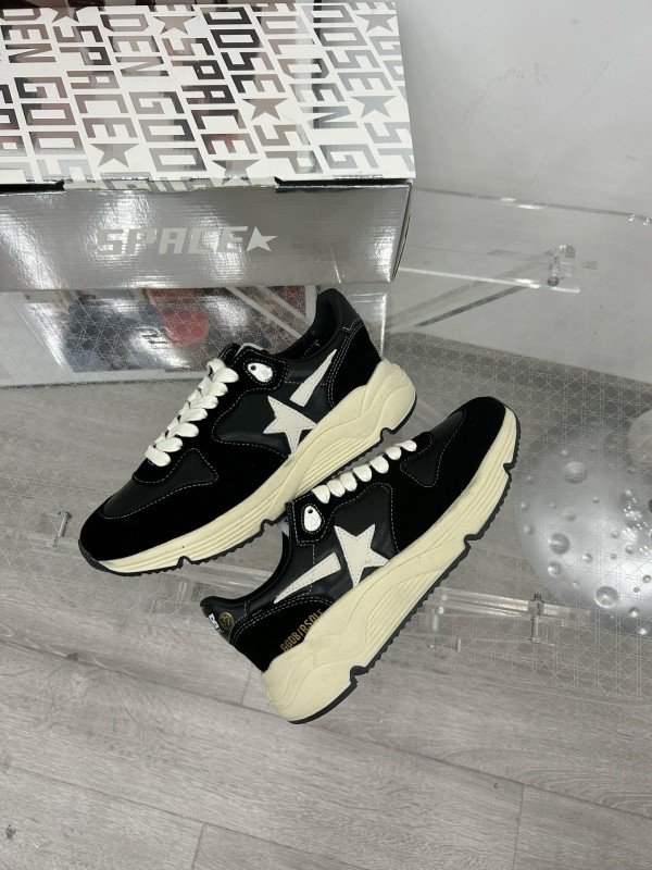 2024 Women GGDB Black White Leather Suede Sneakers