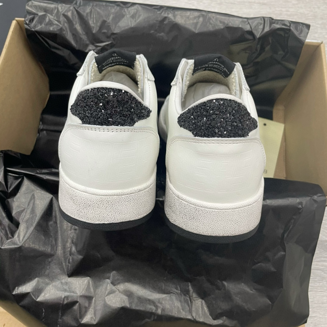 2024 Unisex GGDB White Black Leather Low Top Sneakers MJ00260