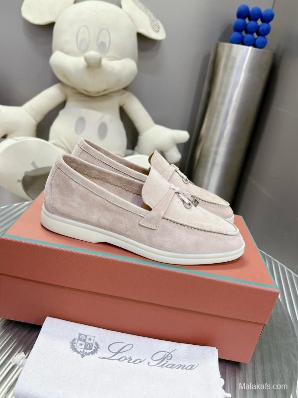 2024 Unisex Le Parmentier beige suede loafers MJ00270